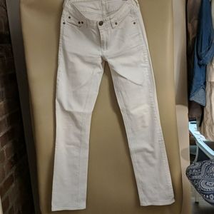 J. Crew white denim jeans.